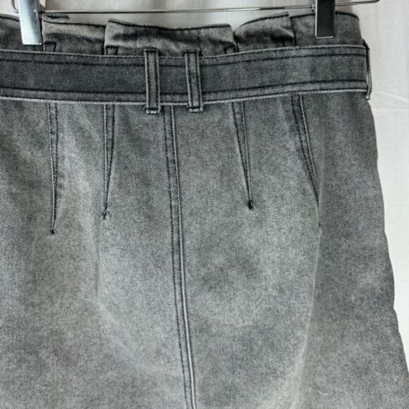 We the Free East Of Eden Black Wash Paper Bag Waist Mini Skirt Sz 27 - Picture 9 of 9